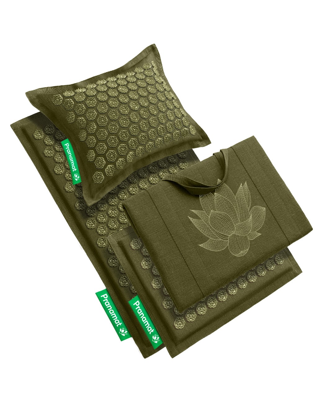 Pranamat + PranaPillow + Mini + BigBag (Olive)